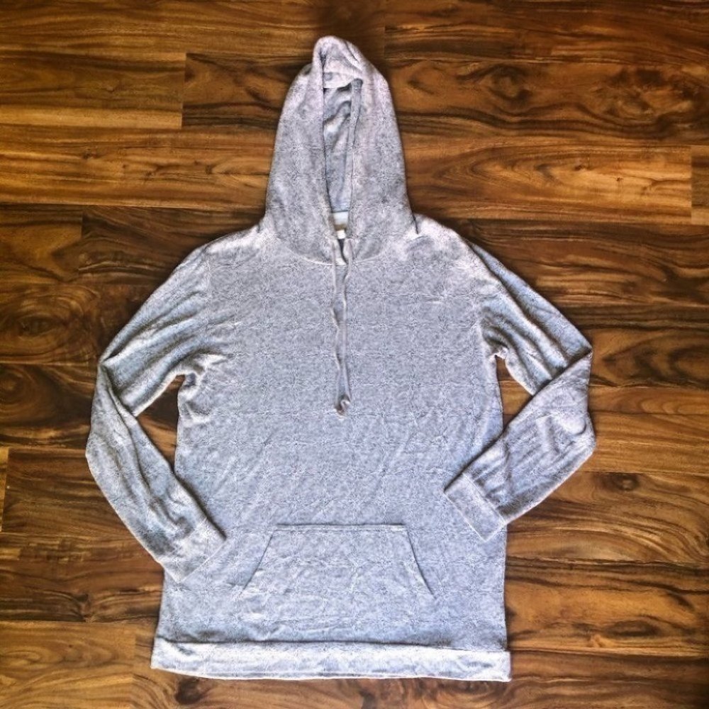 Andrea Jovine Tunic-Length Hooded Sweatshirt Med